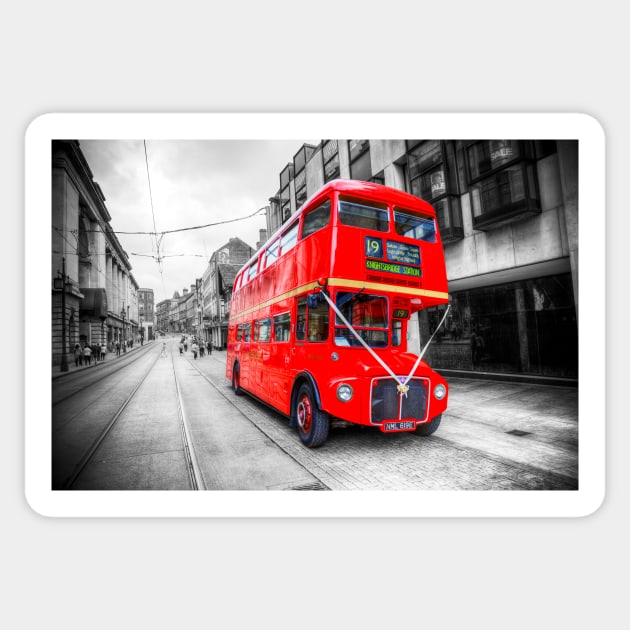 London Red Bus, Double Decker To Knightsbridge Sticker by tommysphotos